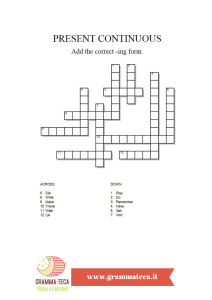 crossword-present-continuous gramma-teca